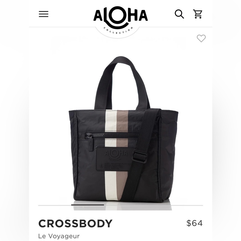 Aloha Collection Crossbody Tote- Caffe/Black